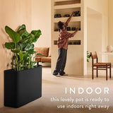June Brick Divider 80cm Indoor / Outdoor Plant Pot - Black