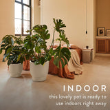 Amber Grail 40cm Indoor / Outdoor Plat Pot - Linen White
