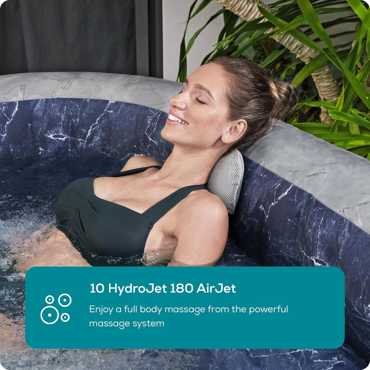 Lay-Z-Spa San Francisco, Intergrated EnergySense Liner, 10 HydroJet Massage System Inflatable Hot Tub, 5-7 Person