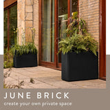 June Brick Divider 80cm Indoor / Outdoor Plant Pot - Black