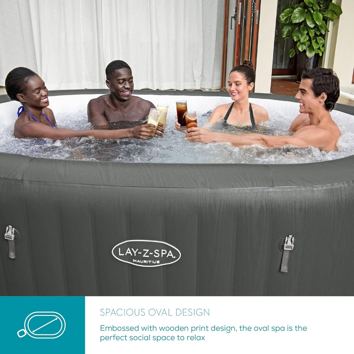 Mauritius AirJet Inflatable Hot Tub with Massage System 5-7 person