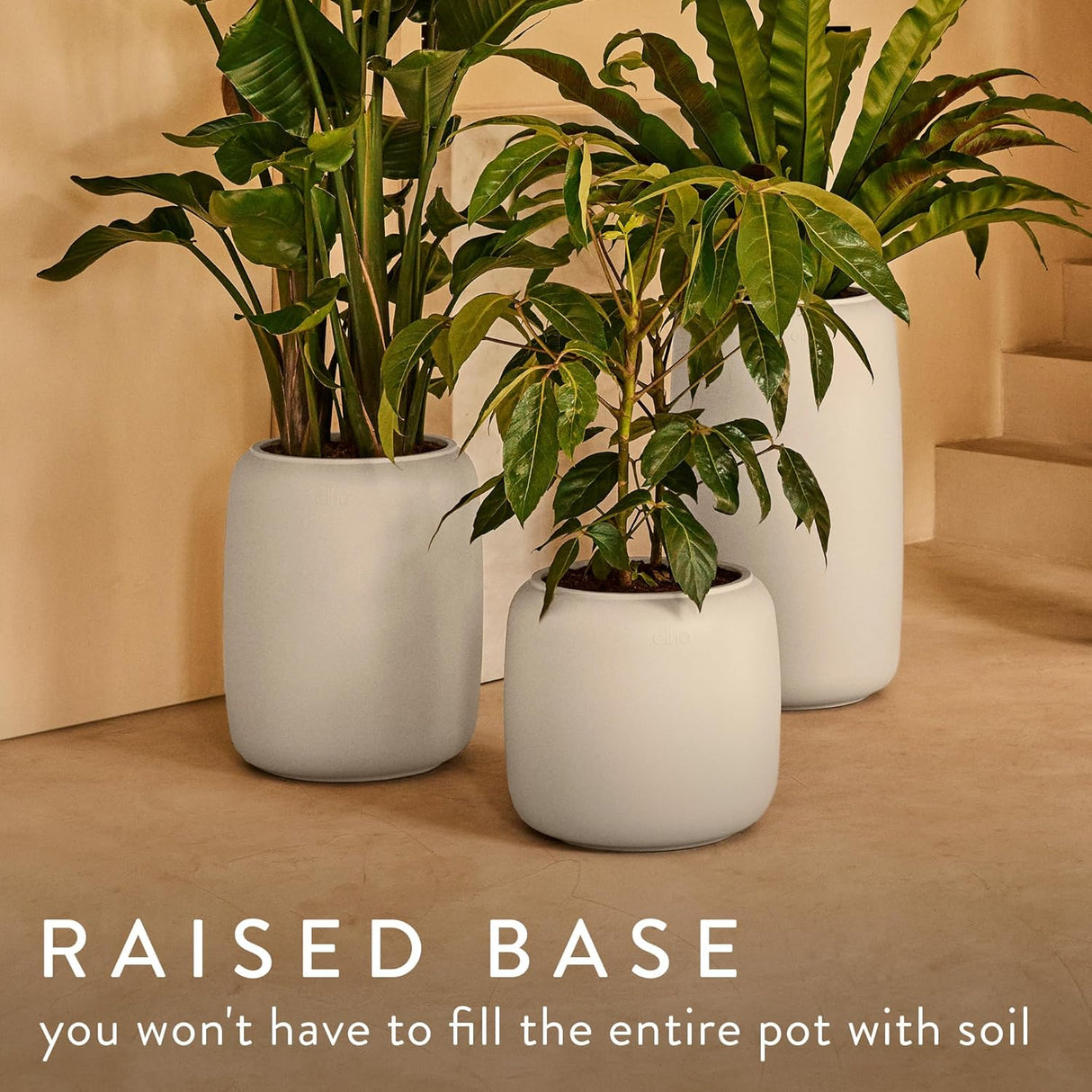 Amber Beads Medium 40cm Indoor / Outdoor Plant Pot - Linen White