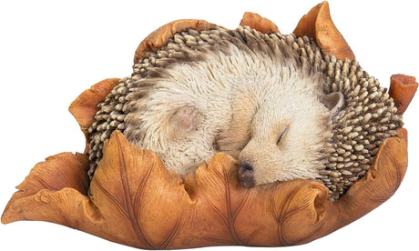 Hedgehog on a Leaf Garden Decoration