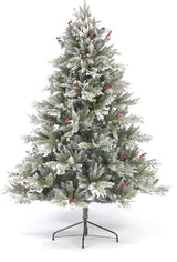 Diarra Snow Flocked Christmas Tree with Berries - 6.5ft / 200cm