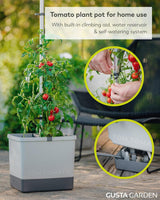 Tom Tomato Planter Light Grey - Climbing Aid, Self-Watering System & Plant Clips