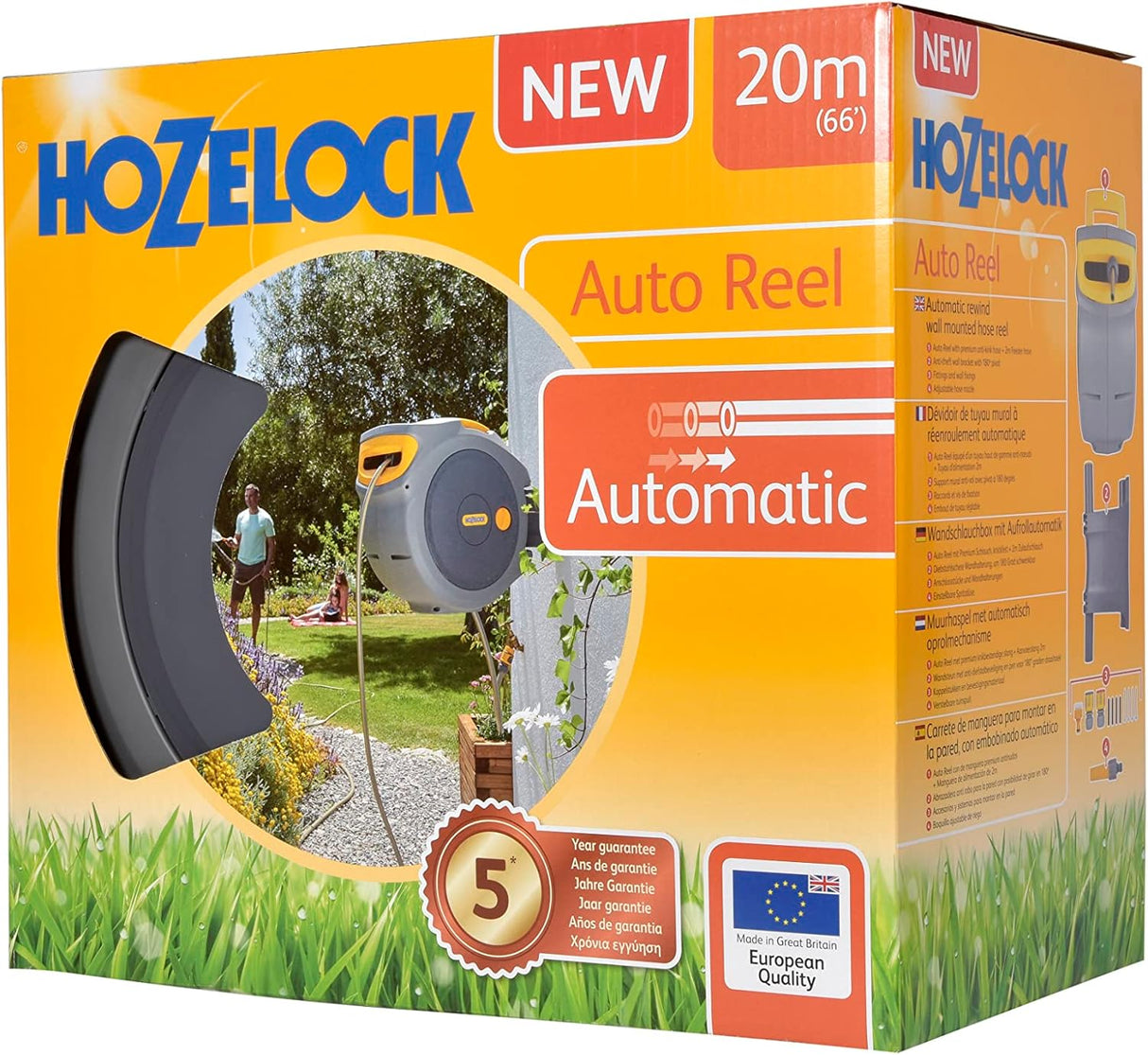 Hozelock Auto Reel 20m Wall-Mounted Hose Reel