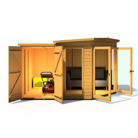 Shire Barclay 8x12 Corner Summerhouse with Side Shed