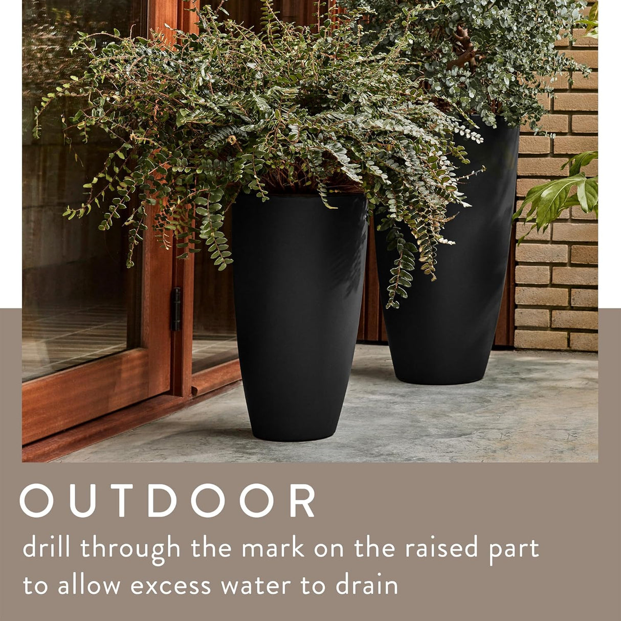 June Round High 30cm Indoor / Outdoor Plant Pot - Black