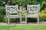 Winawood Speyside Polymer Wood Effect Love Seat - Stone Grey