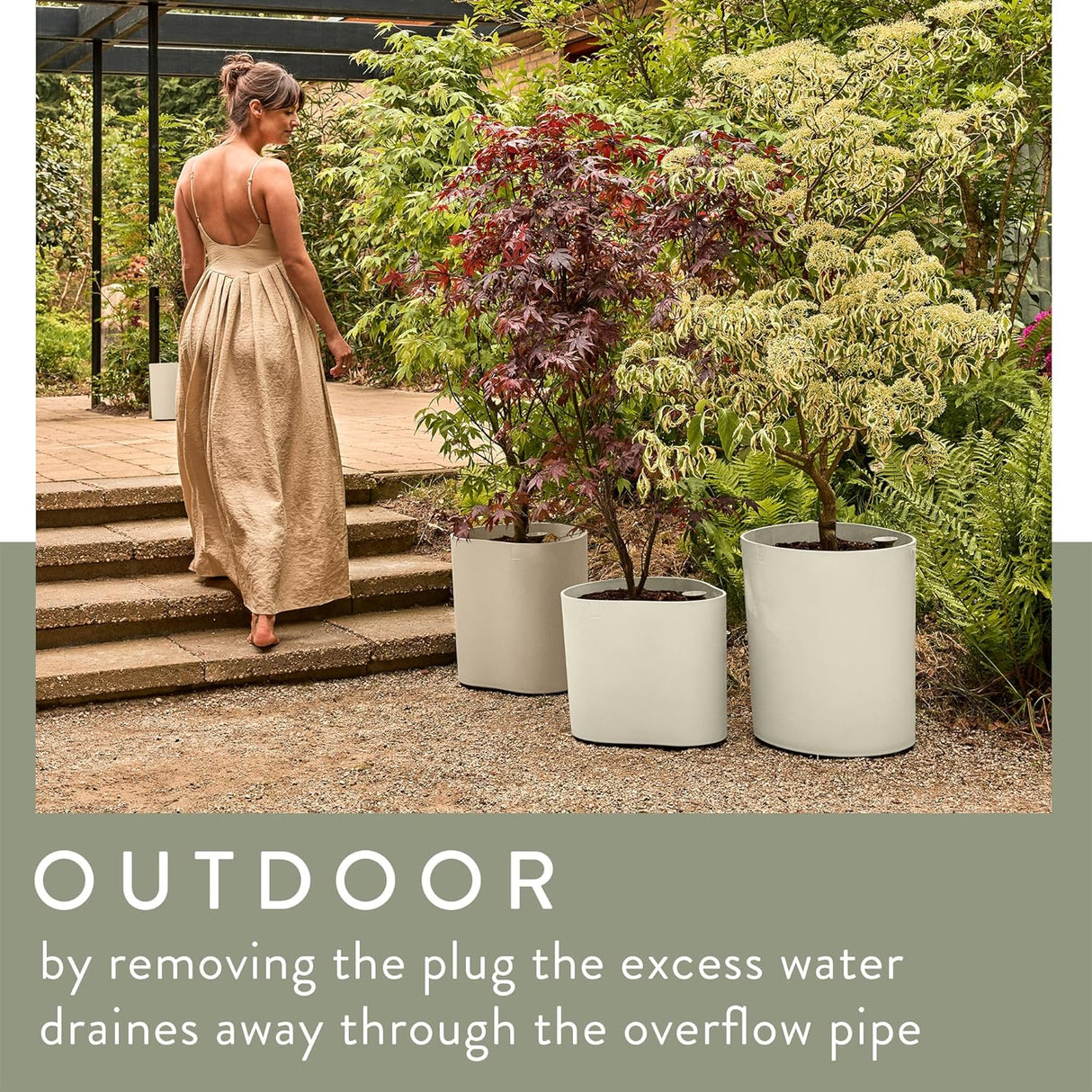 Eden 25cm Indoor / Outdoor Plant Pot - Linen White