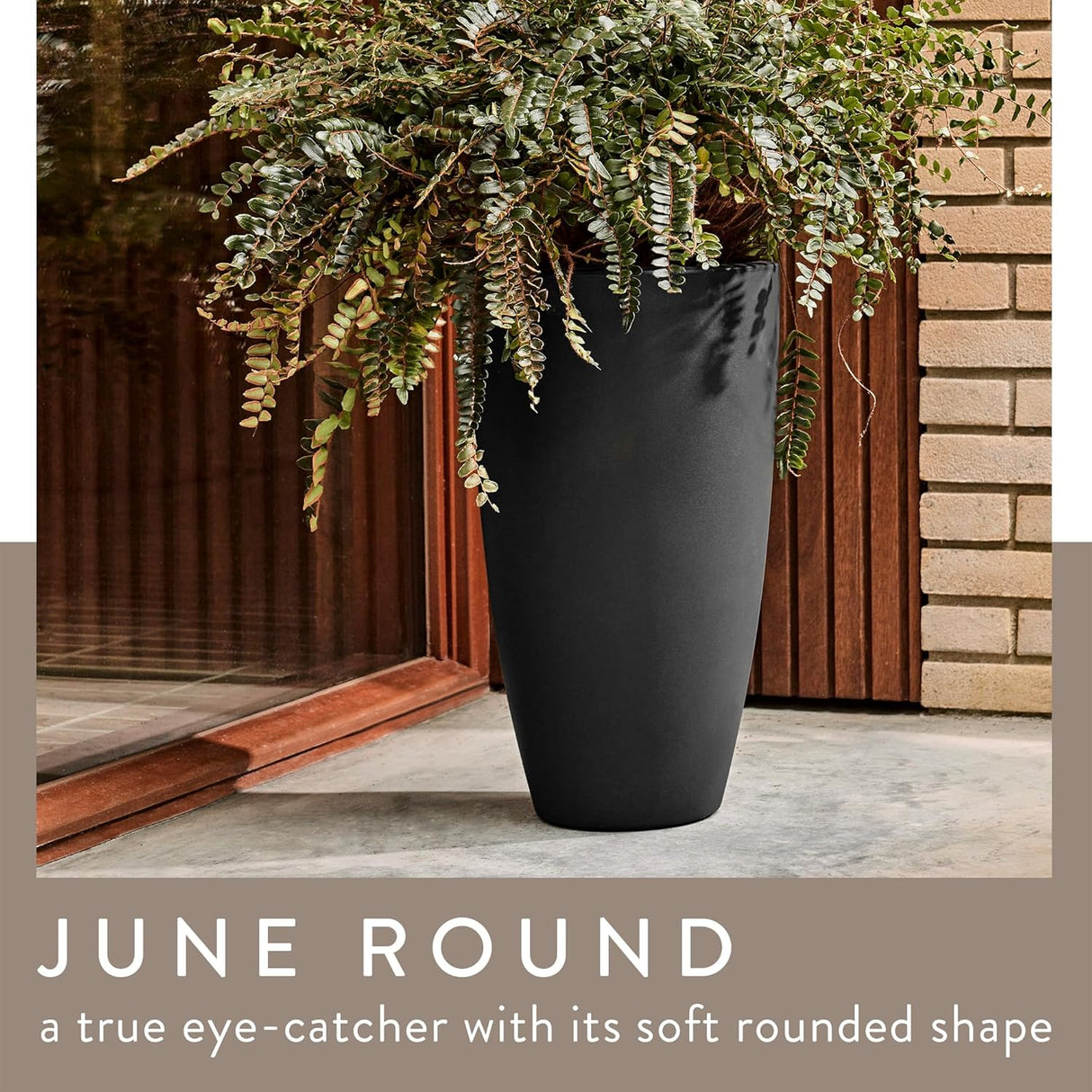 June Round High 30cm Indoor / Outdoor Plant Pot - Black
