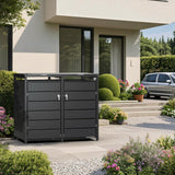 Modern Wheelie Bin Storage - Double Bin - Anthracite
