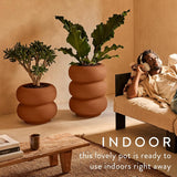 Amber Roll Low 43cm Indoor / Outdoor Plant Pot - Caramel