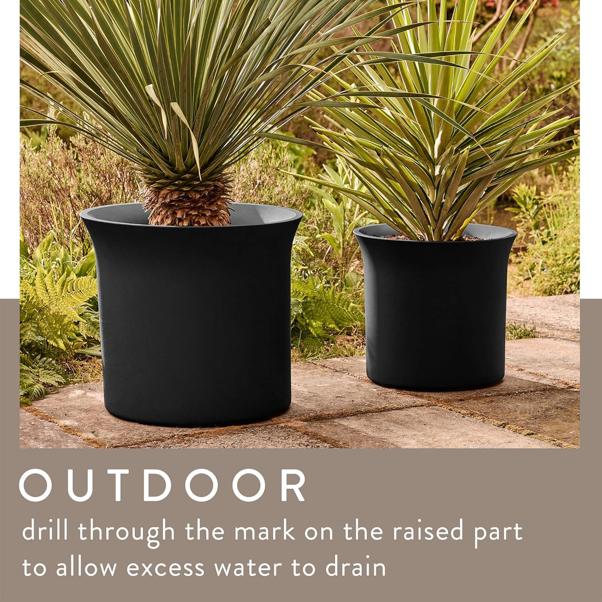 June Tulip 40cm Indoor / Outdoor Plant Pot - Black