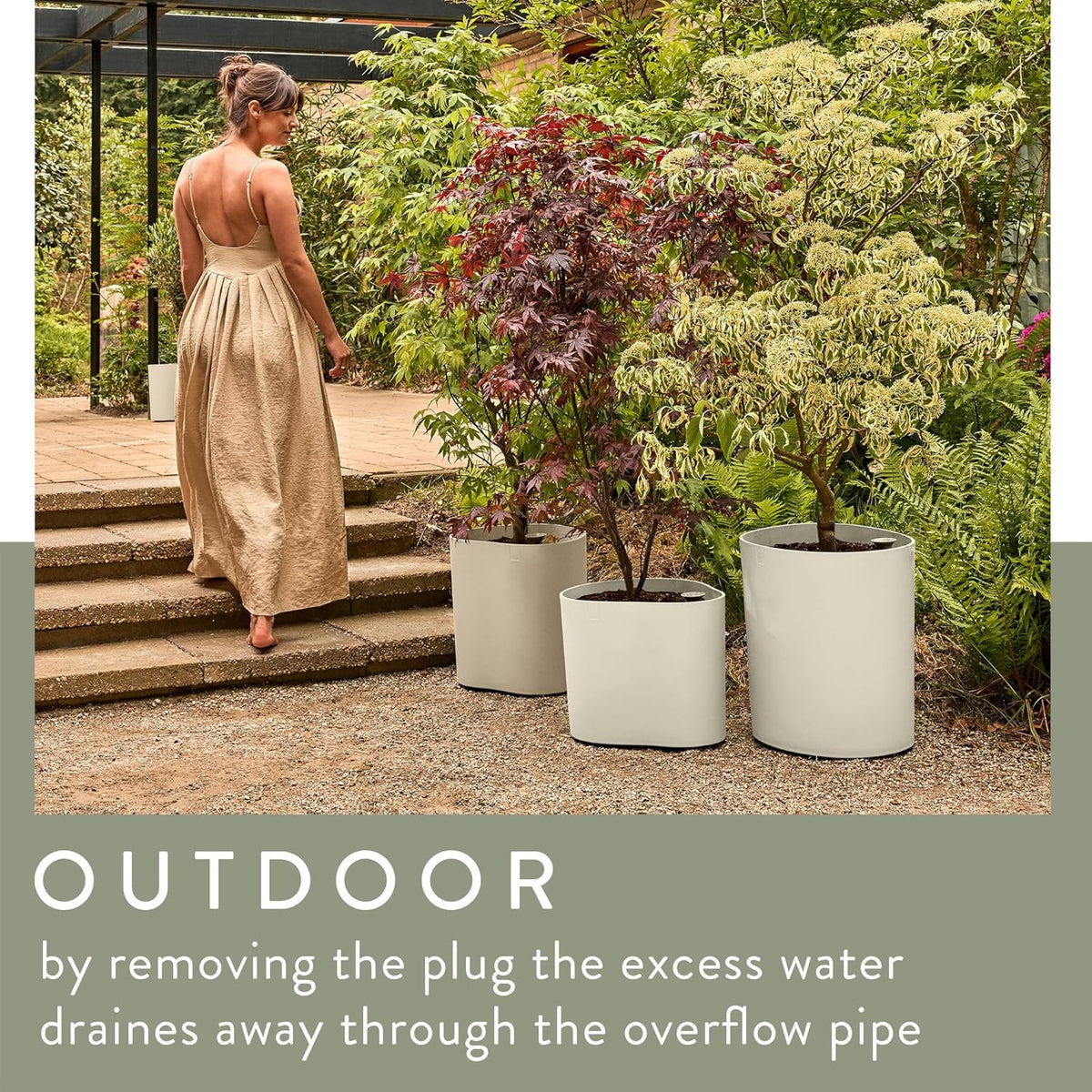 Eden Aquacare Medium 40cm Indoor / Outdoor Plant Pot - White Linen