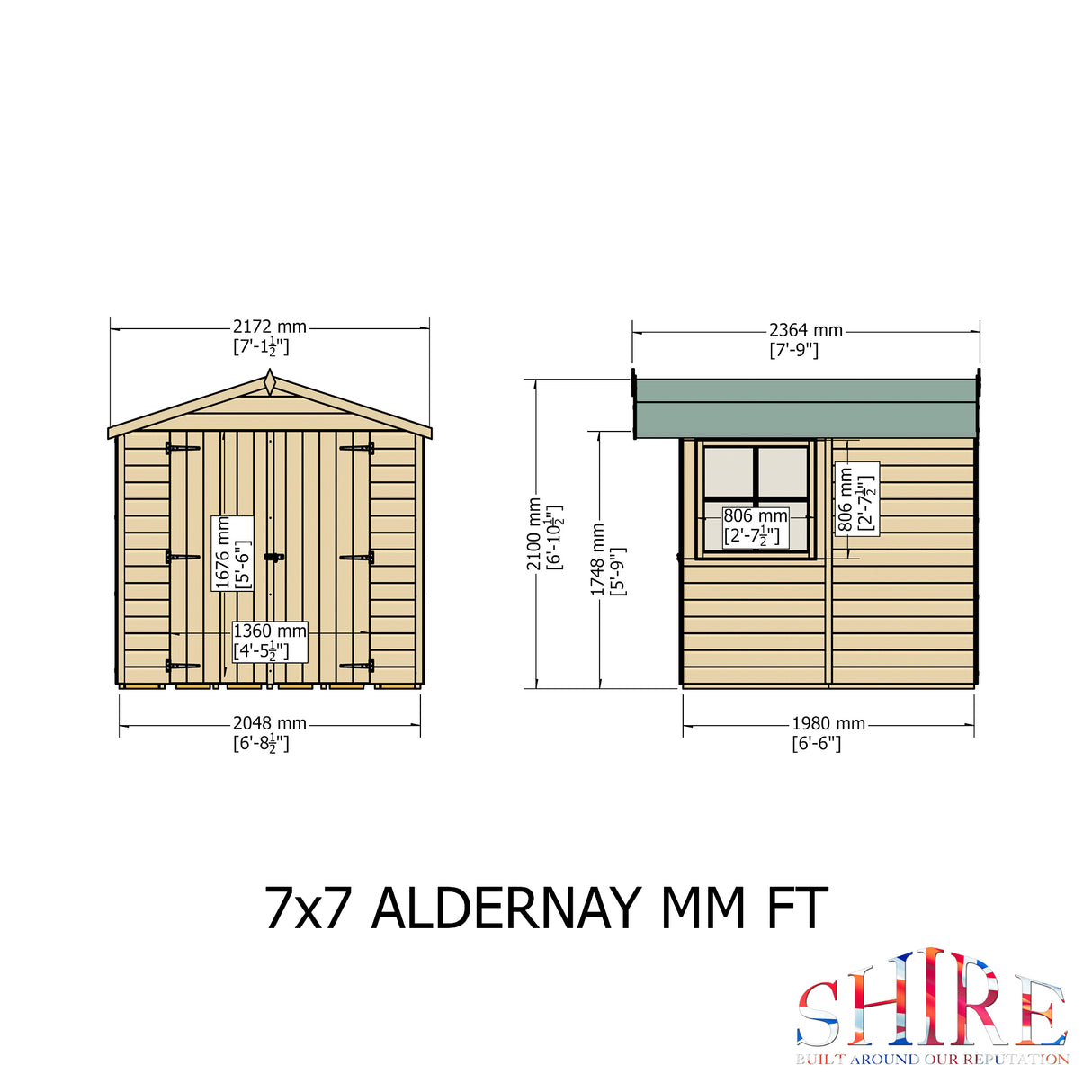 Shire Alderney 7x7 Shed