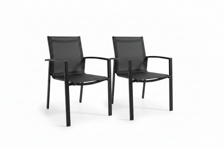Anzio Aluminium Rattan Dining Chairs Only- x2
