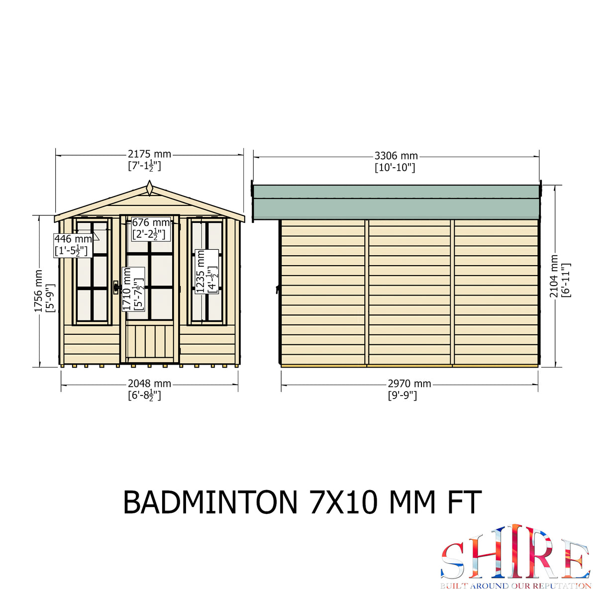 Shire Badminton 7x10 Summer House