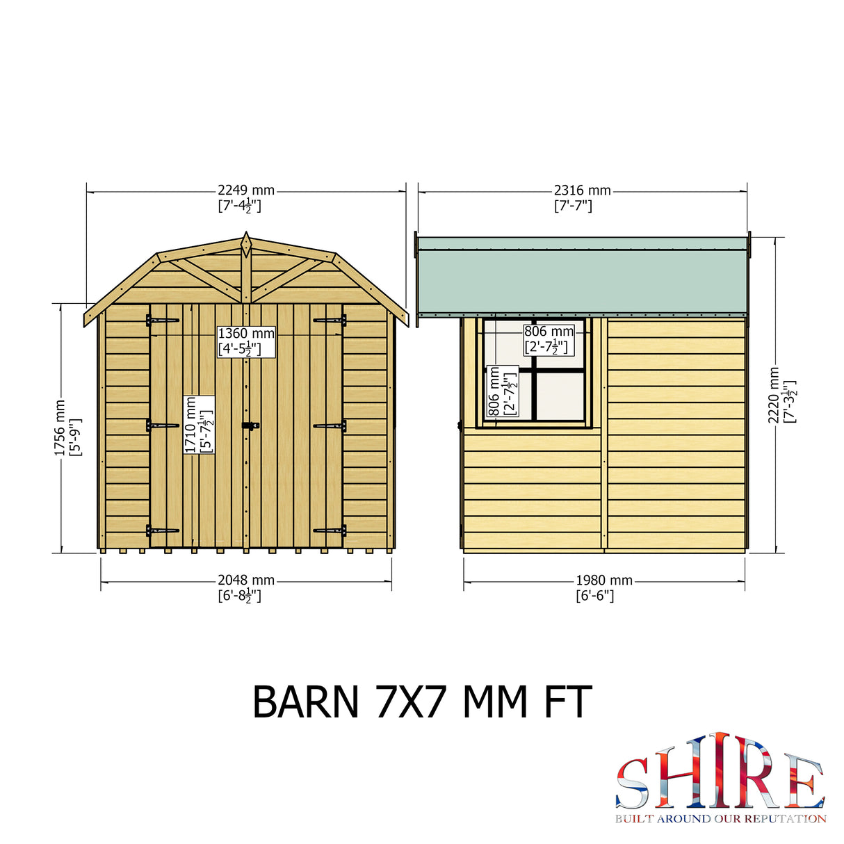 Shire Barn 7x7 Shed