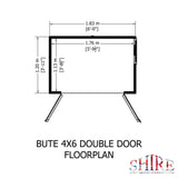 Shire Bute Shiplap Apex Double Door 4x6 Shed