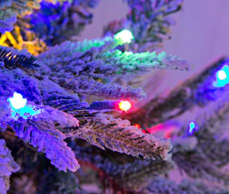 Lapland Fir Pre- Lit Christmas Tree 240cm (8ft) - Multi Coloured