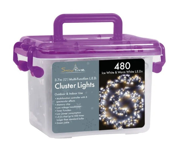 480 LED String/Fairy Cluster Lights - Warm White & Ice White Mixed