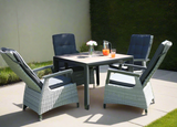 Camilla Rattan Reclining 4 Seat Dining Set