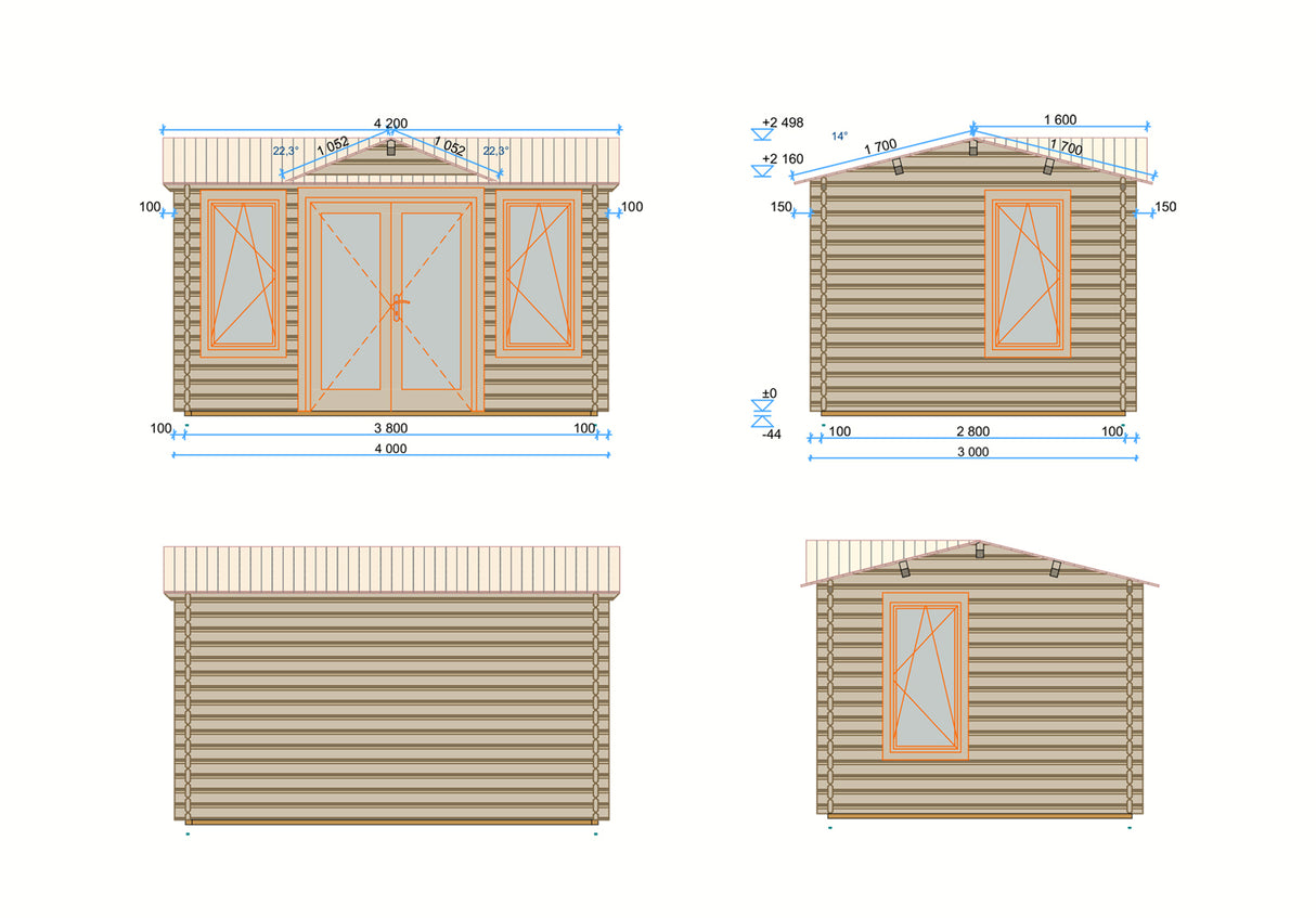 Shire Clockhouse 10x12 44mm Log Cabin