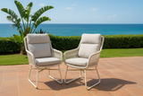 Coast Pair of Beige Rope Chairs with Cushions - Aluminium Frame