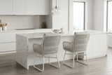 Coast Pair of Beige Rope Chairs with Cushions - Aluminium Frame