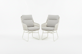 Coast Pair of Beige Rope Chairs with Cushions - Aluminium Frame