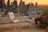 Coast Pair of Beige Rope Chairs with Cushions - Aluminium Frame