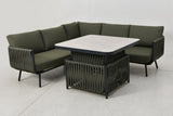 Emerald Rope Mini Corner Set with Height Adjustable Table - Green