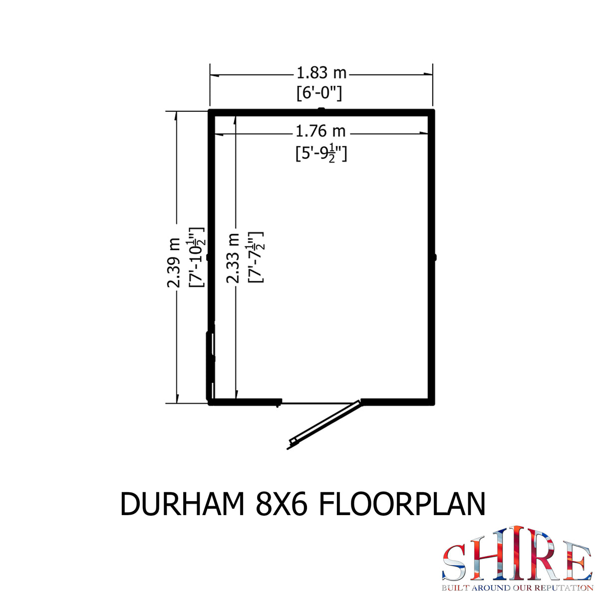 Shire Durham Single Door 8x6 Shed