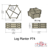 Shire Hexagonal Planter Pressure Treated with 4 Segments