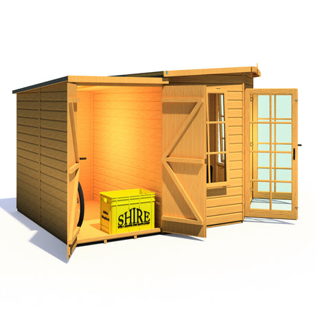 Shire Hampton 8x12 Corner Summerhouse with Side Shed