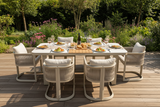 Palma 6 Seat Aluminium Dining Set with Wooden Accent
