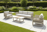 Palma 5 Seat Aluminium Lounge Set with Wood Effect Accents