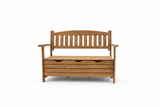 Wooden Garden 2 Seat Bench with Storage Seat