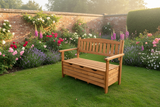 Wooden Garden 2 Seat Bench with Storage Seat