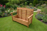 Wooden Garden 2 Seat Bench with Storage Seat