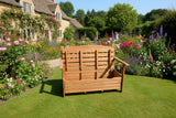 Wooden Garden 2 Seat Bench with Storage Seat