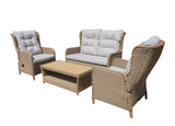 Heritage Aluminum Reclining Lounge Set With Polywood Table Top