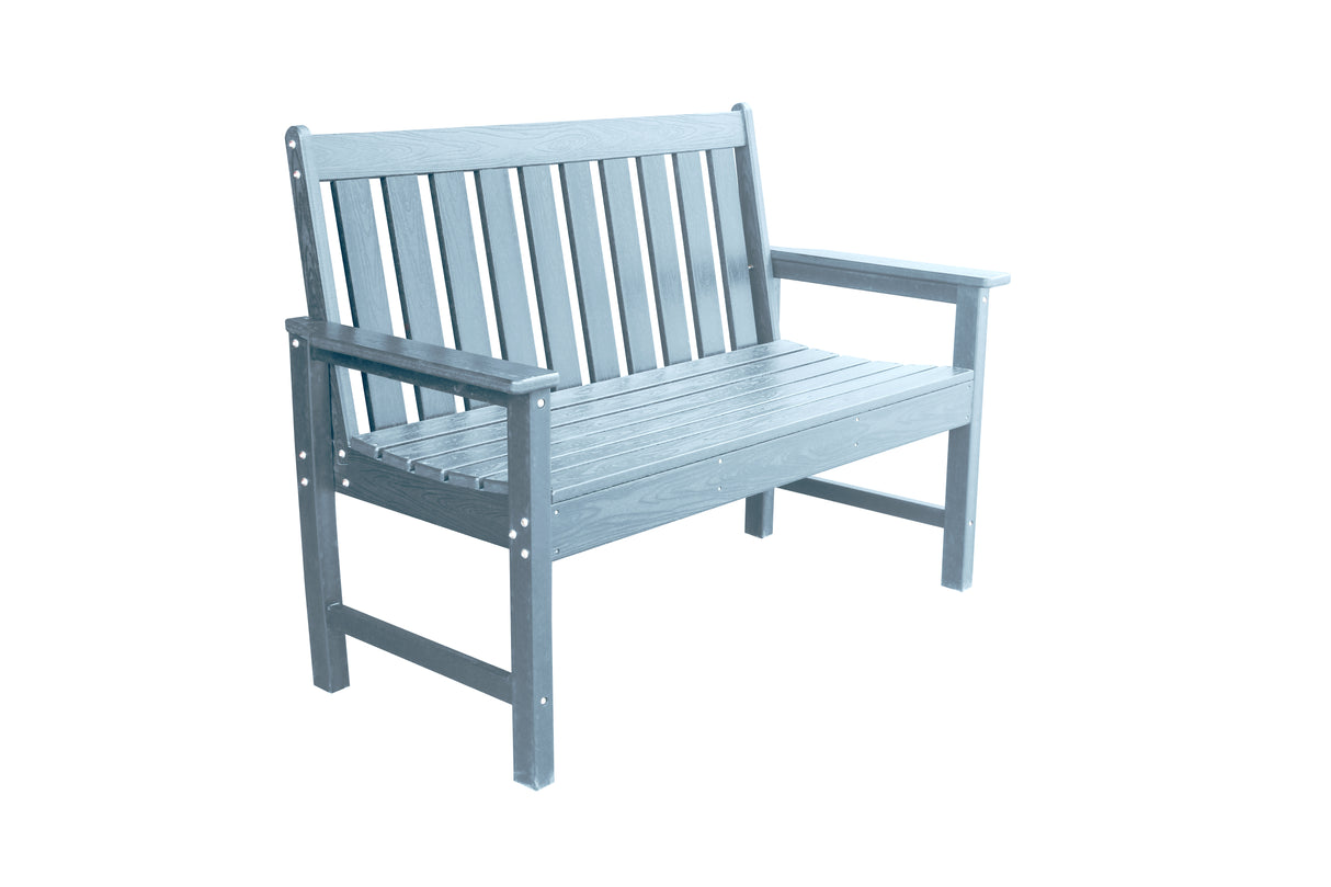 Vienna Wood Effect 2 Seat Bench - Light Grey