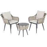 Kelly Rope Bistro Set Garden or Patio Furniture in Beige