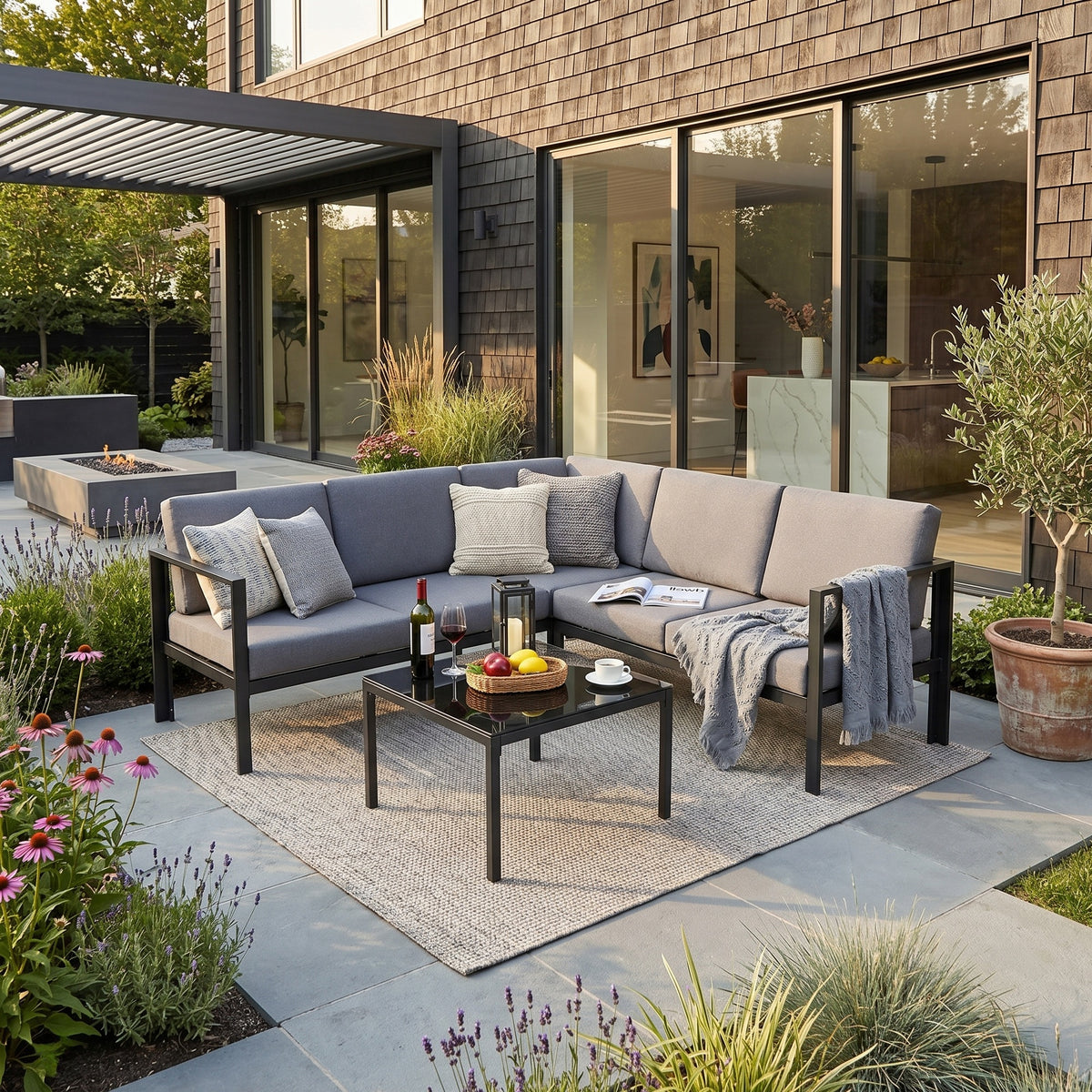 Kelly Corner Sofa and Table Garden Furniture Set