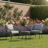 Kelly Rope Bistro Set Garden or Patio Furniture in Grey