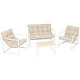 Kelly White Frame 4 Piece Lounge Garden Furniture Set
