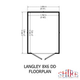 Langley 8 ft x 6 ft Shiplap Double Door Shed