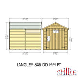 Langley 8 ft x 6 ft Shiplap Double Door Shed